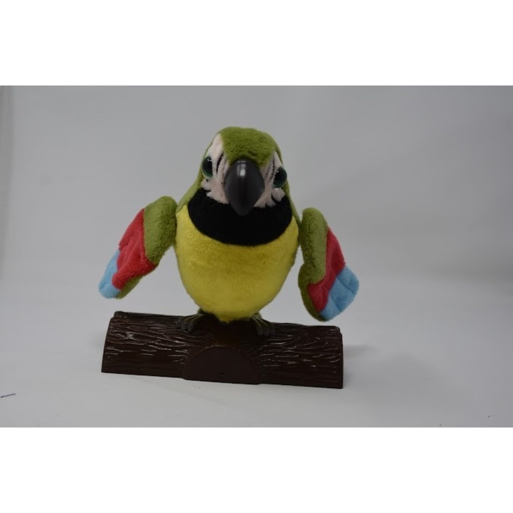 Interactive Talking Parrot Plush Toy Repeats Speech Battery Operated Tested Work